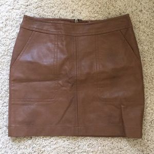 Kensie Brown Leather Mini Skirt
